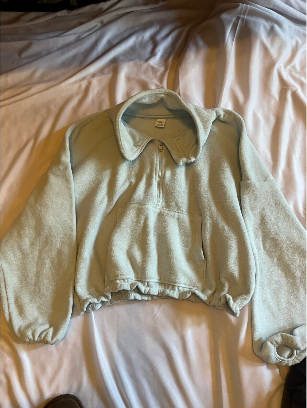 SO mint cropped fleece pullover girls